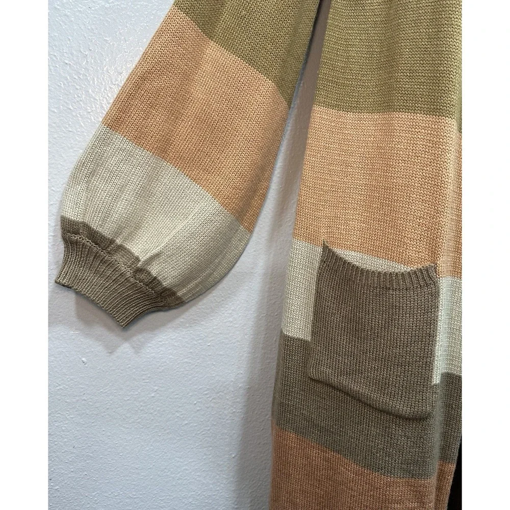 See and Be Seen Cardigan Sweater Womens Size M Brown Shades Long Sleeve Pockets - Picture 6 of 9